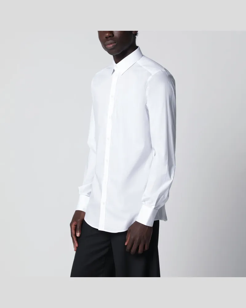 Dolce & Gabbana Hemd Gold Fit aus elastischem Popeline in Weiß White