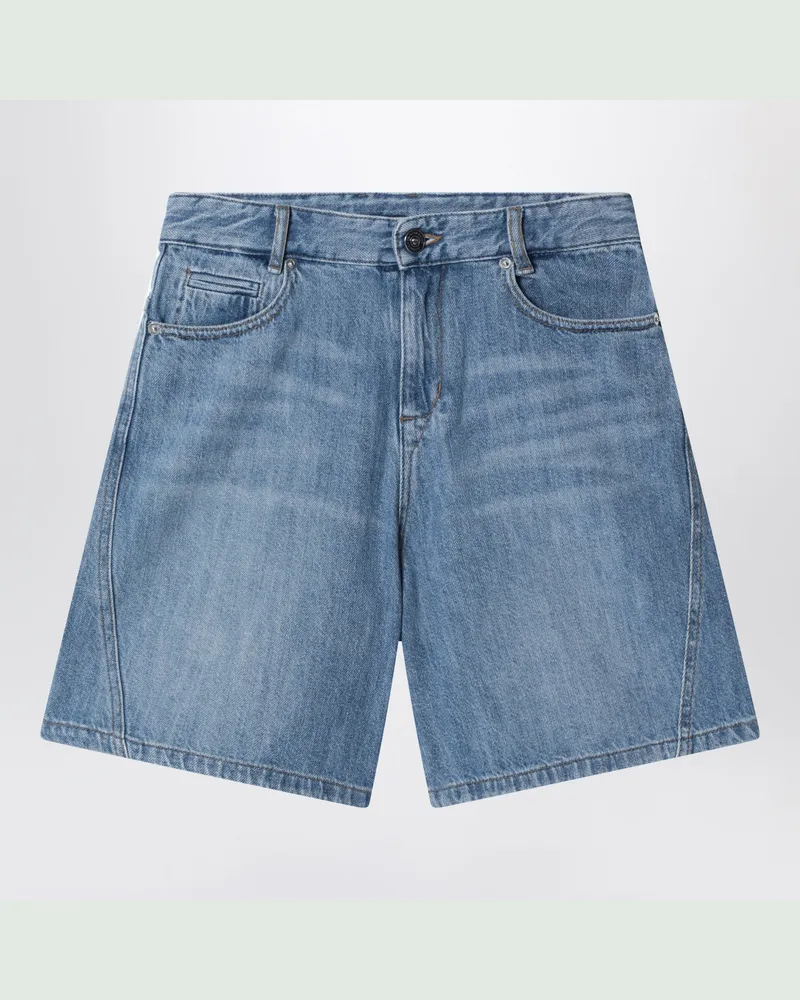 Givenchy Blaue Shorts mit Logo-Stickerei Blue