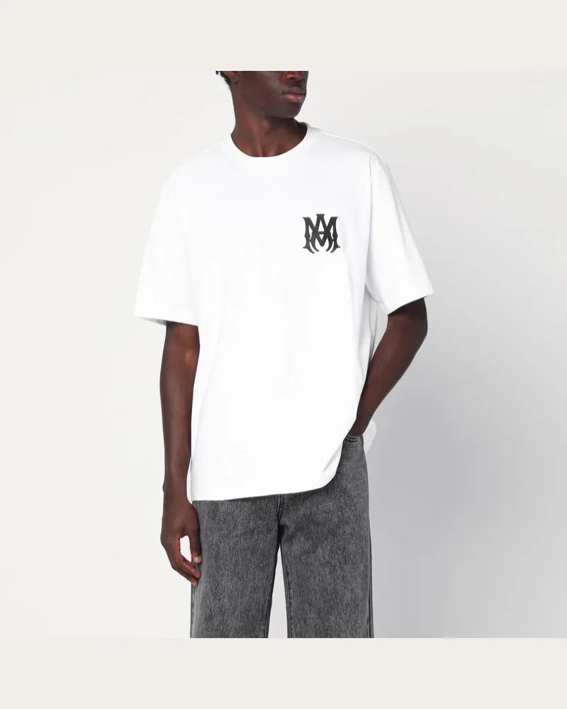 Amiri Weißes Baumwoll-T-Shirt mit Logo Weiß