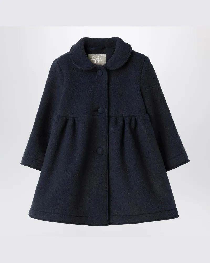 Il Gufo Blauer Mantel aus Couture-Fleece Blau