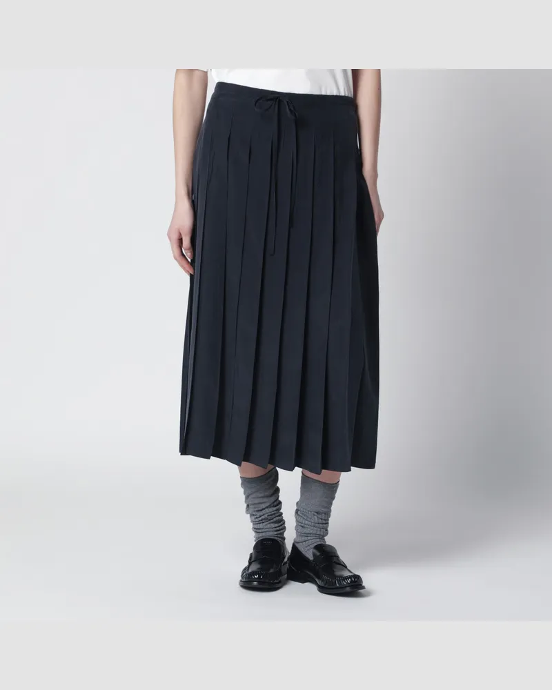 Prada Blauer plissierter Midirock Blue