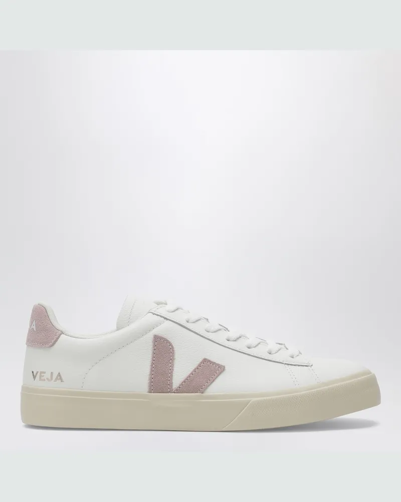 VEJA Campo Sneaker aus weißem und rosafarbenem Leder White