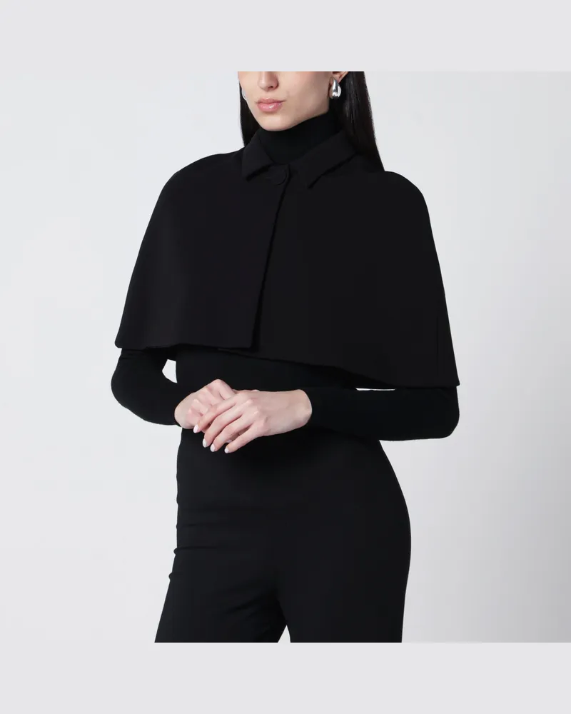 Max Mara Schwarzer Cropped-Cape aus Cady Black