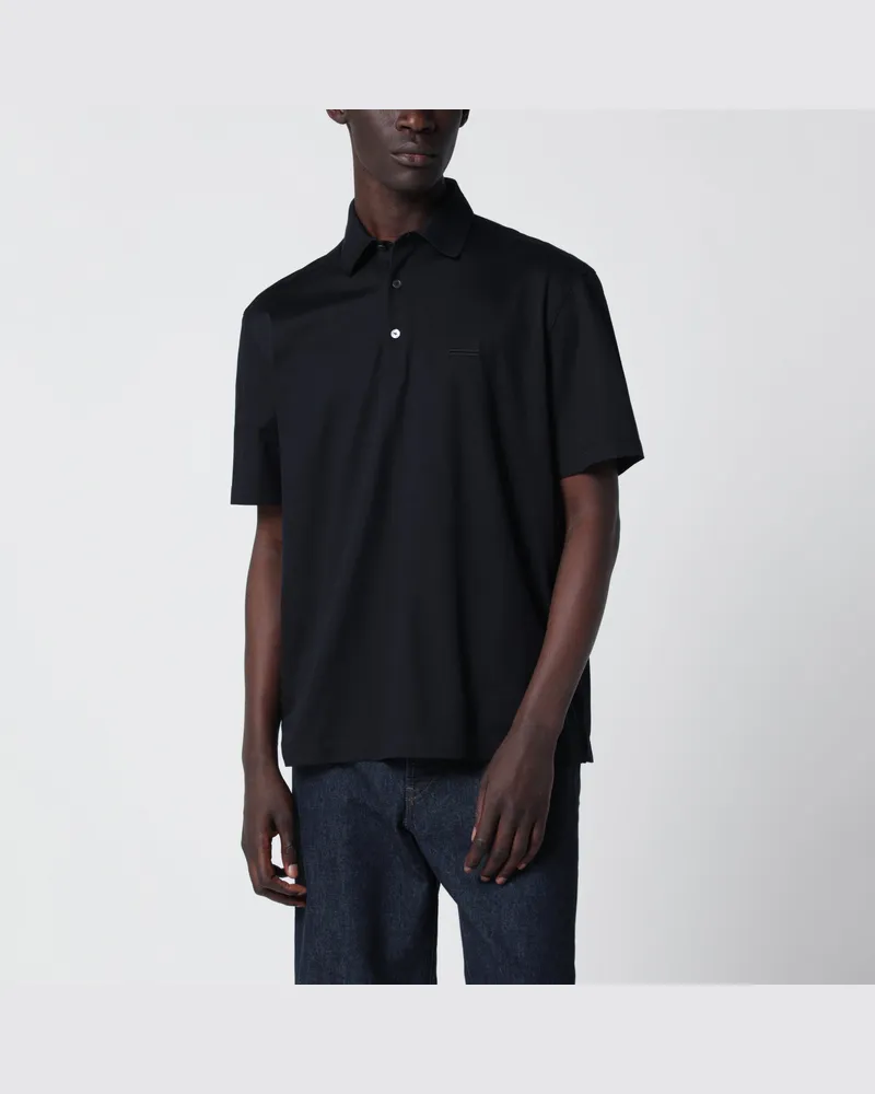 Ermenegildo Zegna Navyblaues Baumwoll-Poloshirt Blue