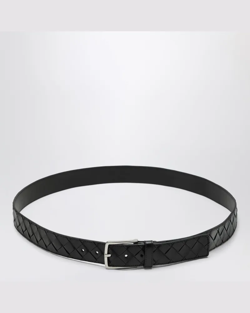 Bottega Veneta Schwarzer geflochtener Gürtel Black