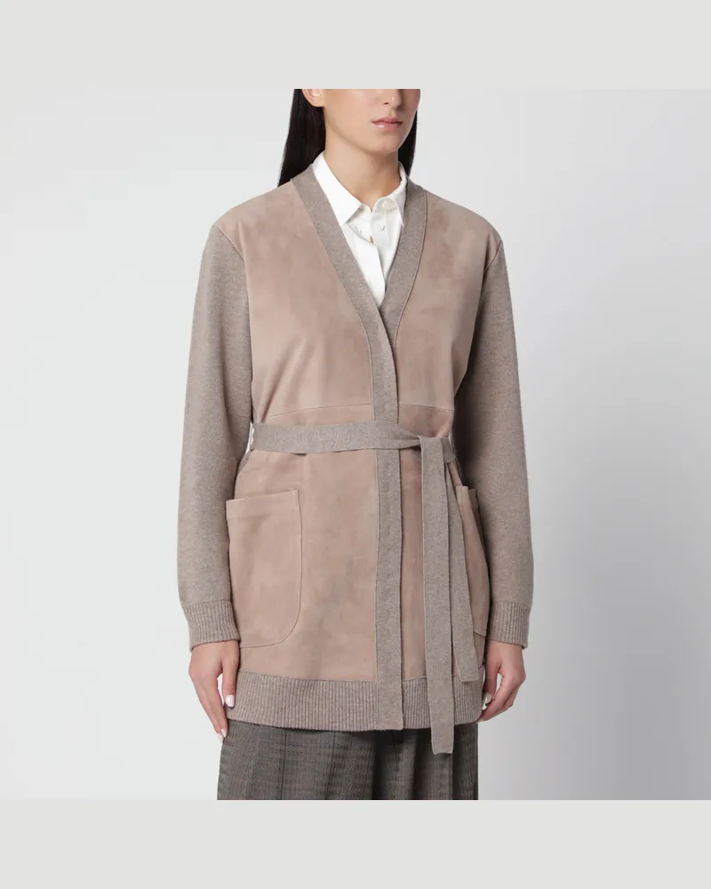 Max Mara Beige mélange cardigan in wool and cashmere Beige