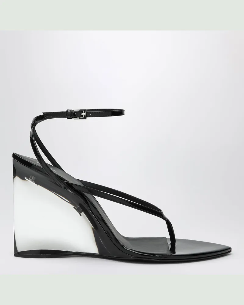 Alaïa Schwarze Invisible Zehentrenner-Sandalen mit Keilabsatz Black