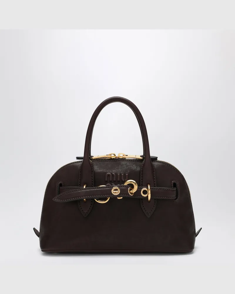 Miu Miu Kleine Aventure Tasche aus Nappaleder in Radica Brown
