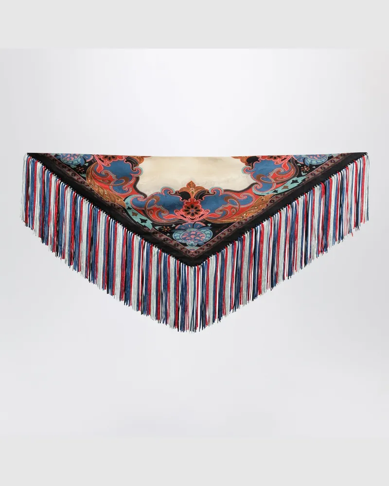 Etro Seidenschal aus Jacquard mit Fransen Light
