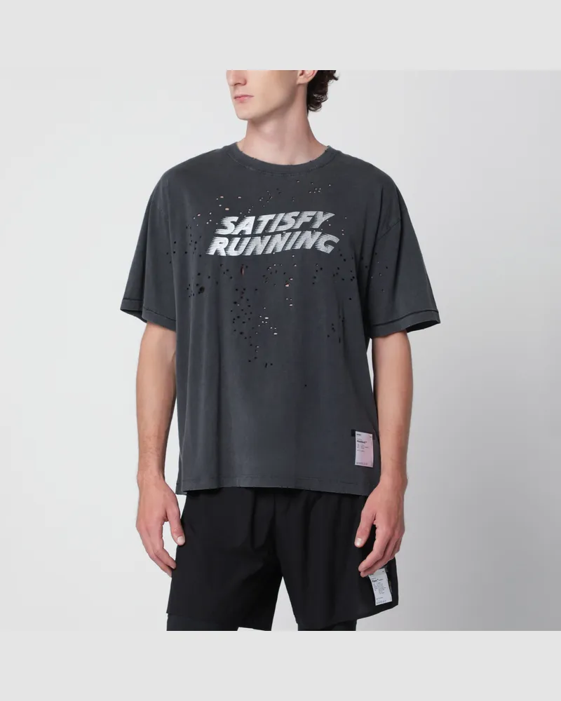 Satisfy Aged Black MothTech T-shirt in cotton Black
