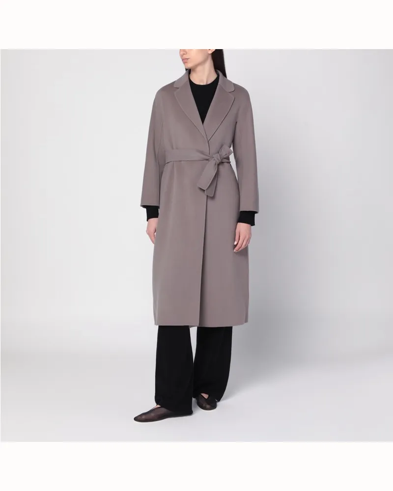 Max Mara Grauer Midimantel aus Wollstoff Grau