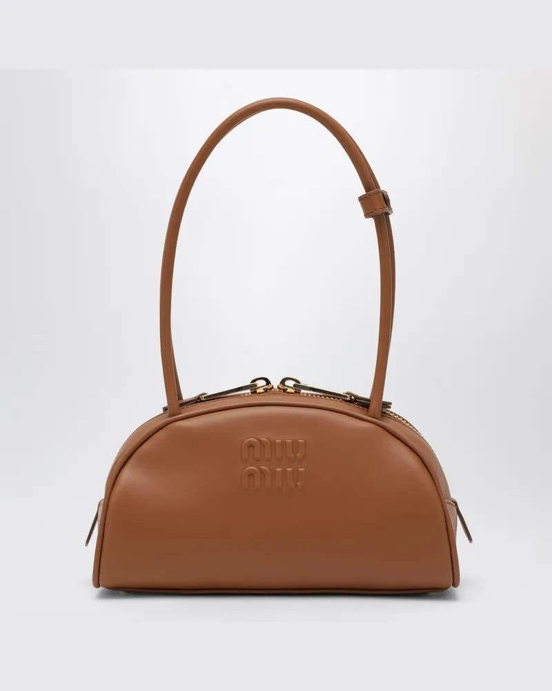 Miu Miu Beau Tasche aus Leder in Cognacfarbe Braun