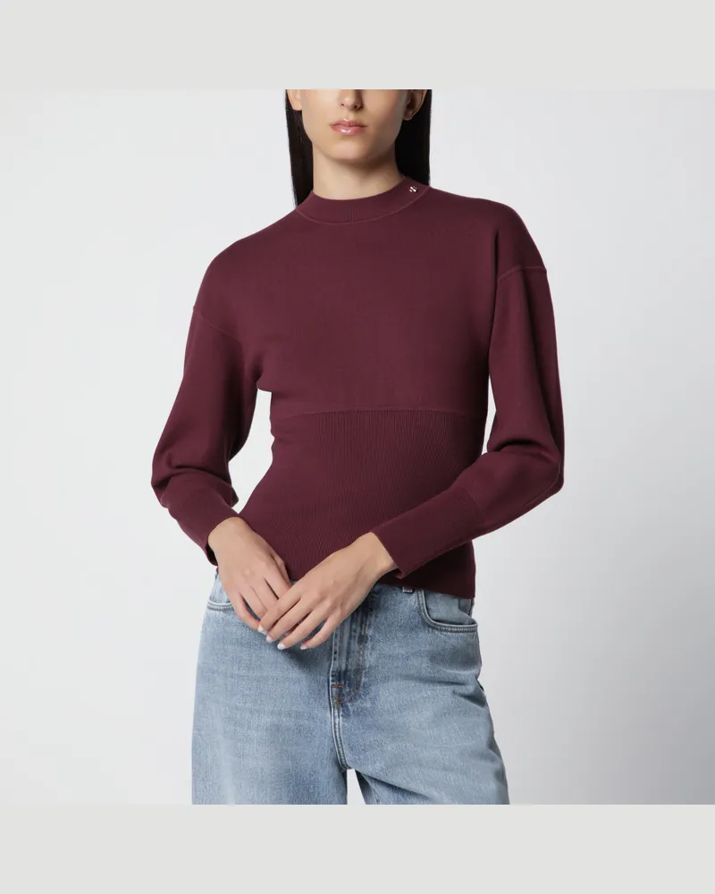 Anine Bing Burgunderroter Pullover aus Viskosemischung Burgundy