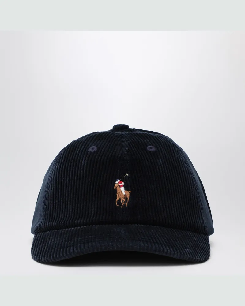 Ralph Lauren Marineblaue Baseballkappe aus Cord 