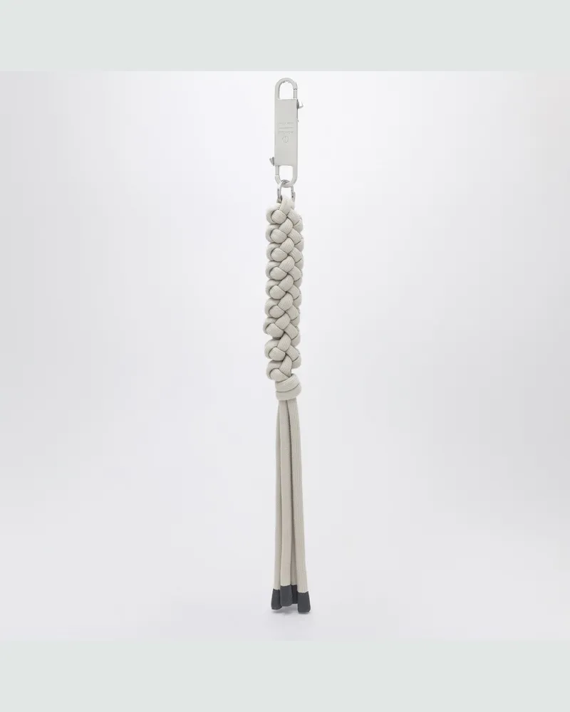 Moncler Geflochtener Schlüsselanhänger in Perlfarbe Beige