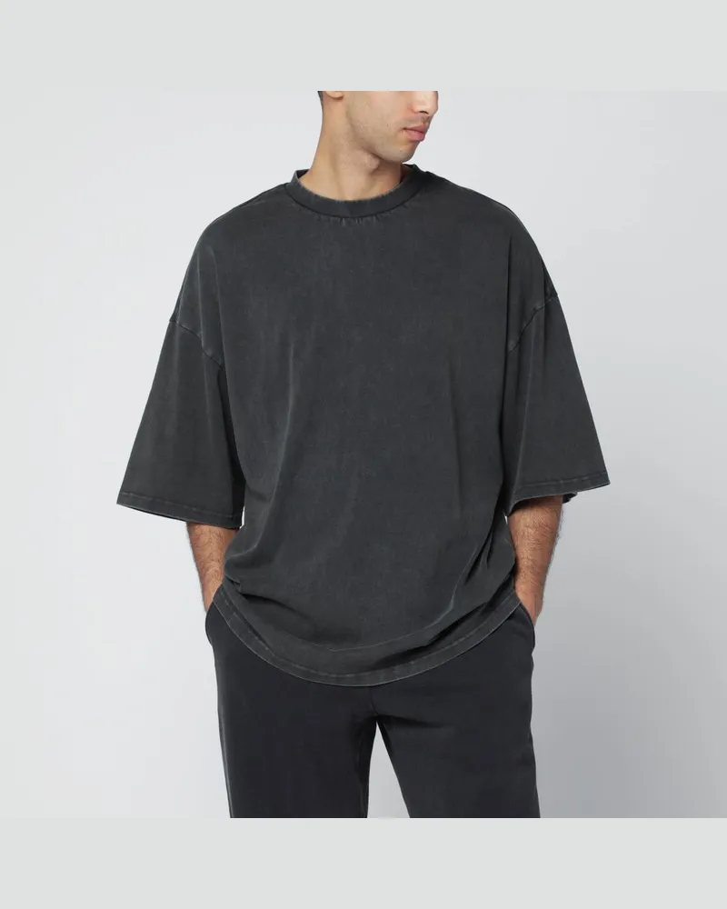 Entire Studios Schwarzes gewaschenes Boxy-T-Shirt Schwarz