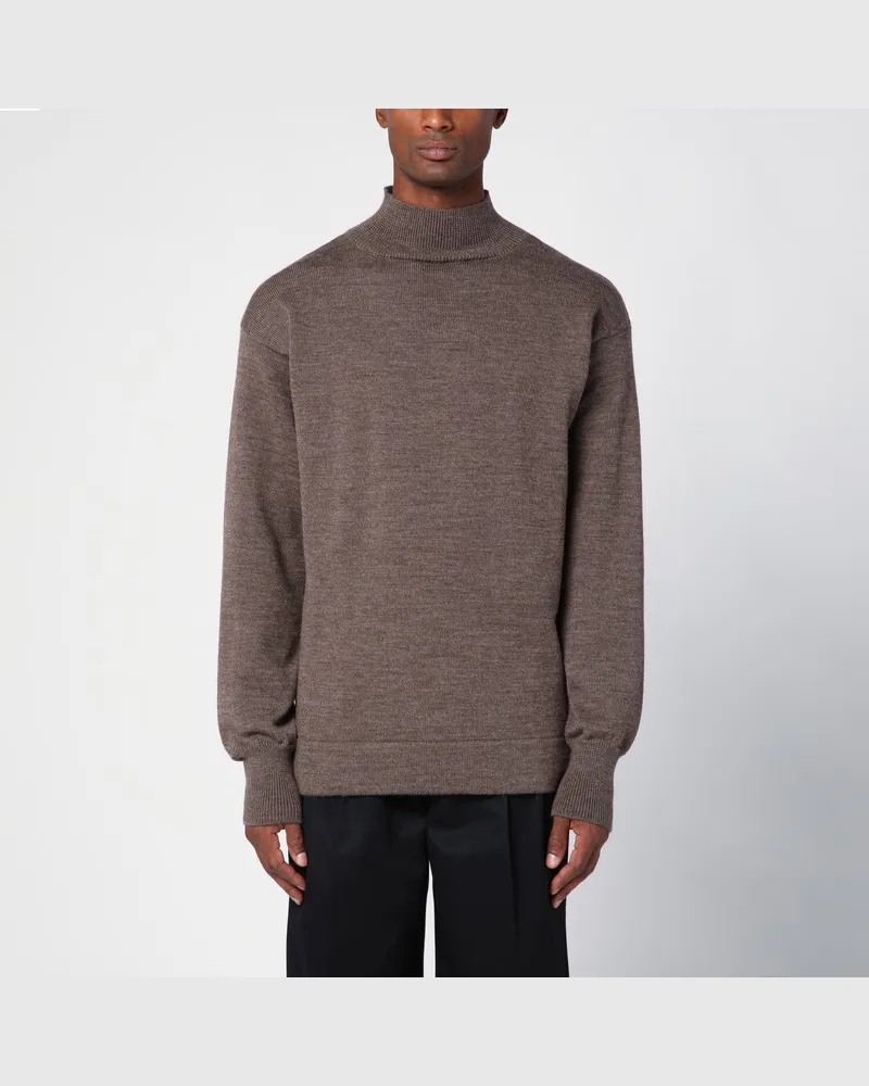 Maison Margiela Brauner Rollkragenpullover aus Wolle Braun