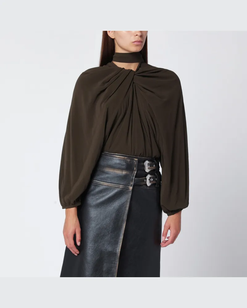 Namacheko Schwarzes drapiertes Seidentop Green