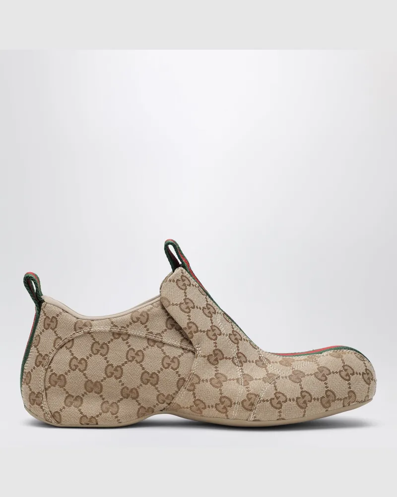 Gucci Sand/braune Drip Sneakers aus GG-Gewebe Beige