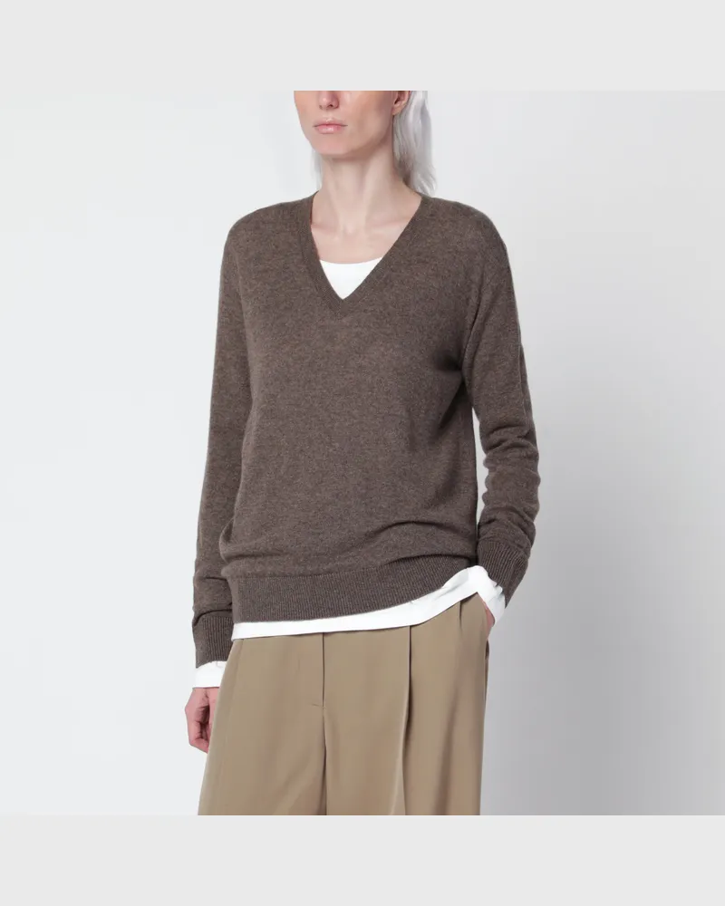 The Row Phora Pullover taupegrau aus Kaschmir Grey