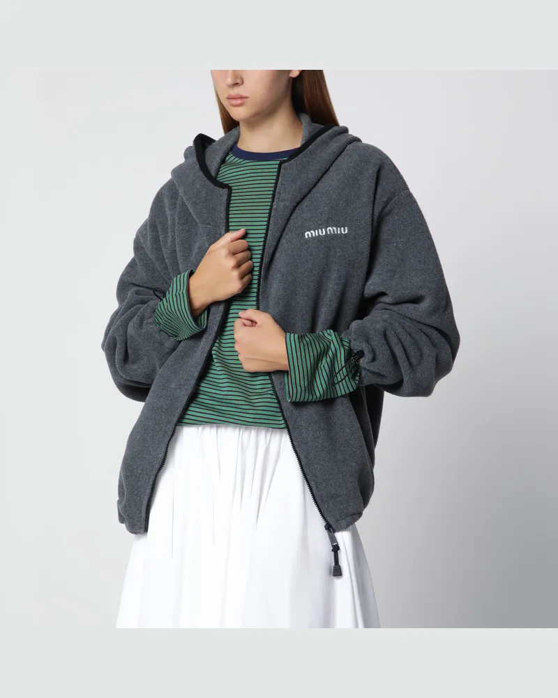 Miu Miu Fleece-Sweatshirt in Grau Grey