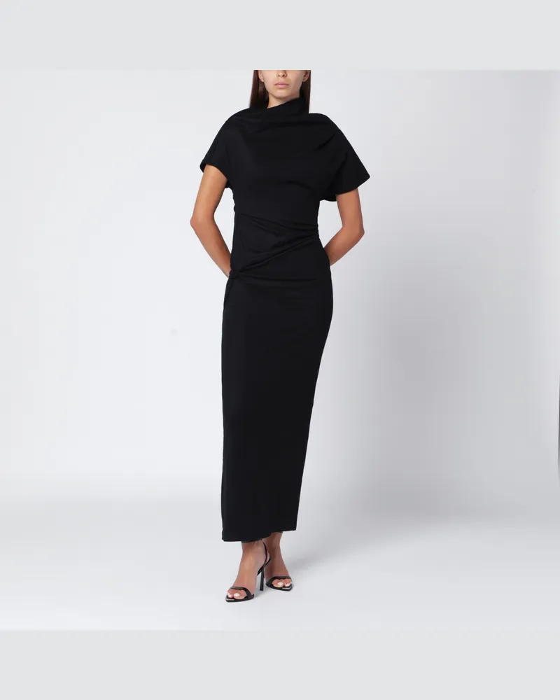 Entire Studios Schwarzes Woll-Midikleid Black