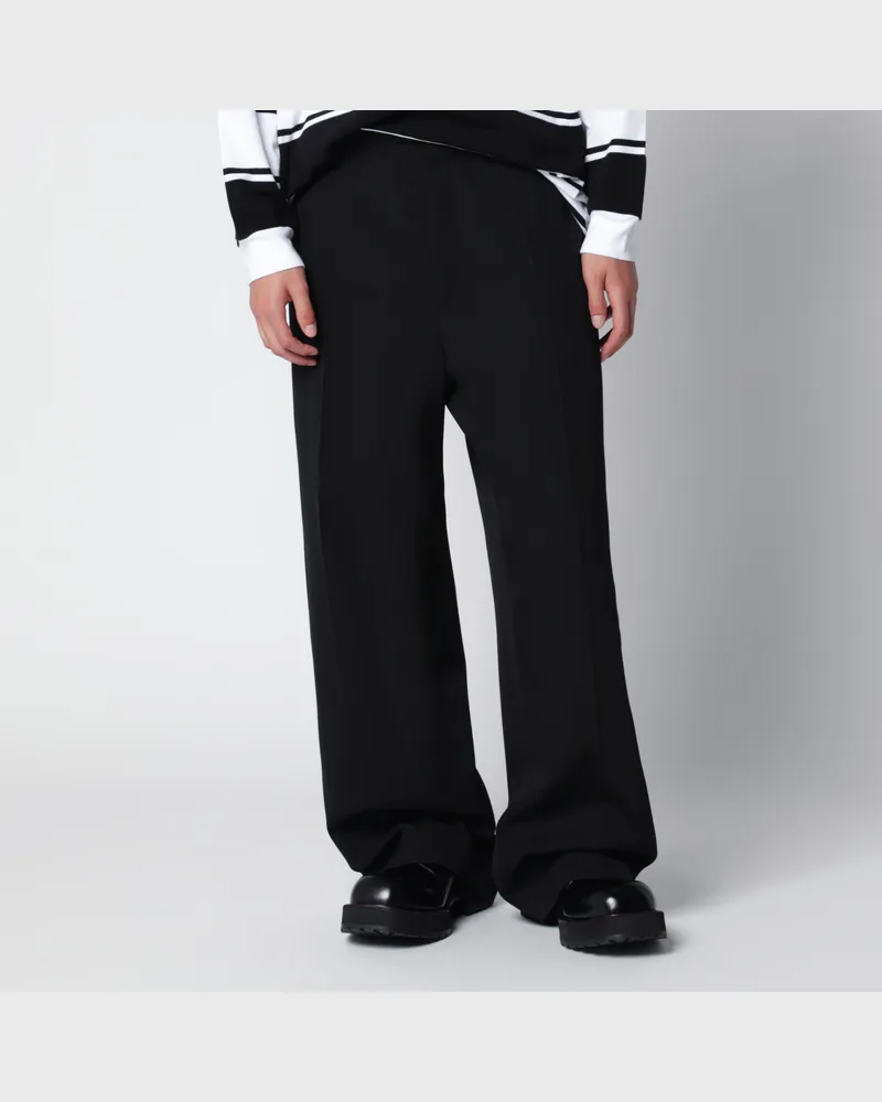 Balenciaga Weite Anzughose aus schwarzem Twill Black
