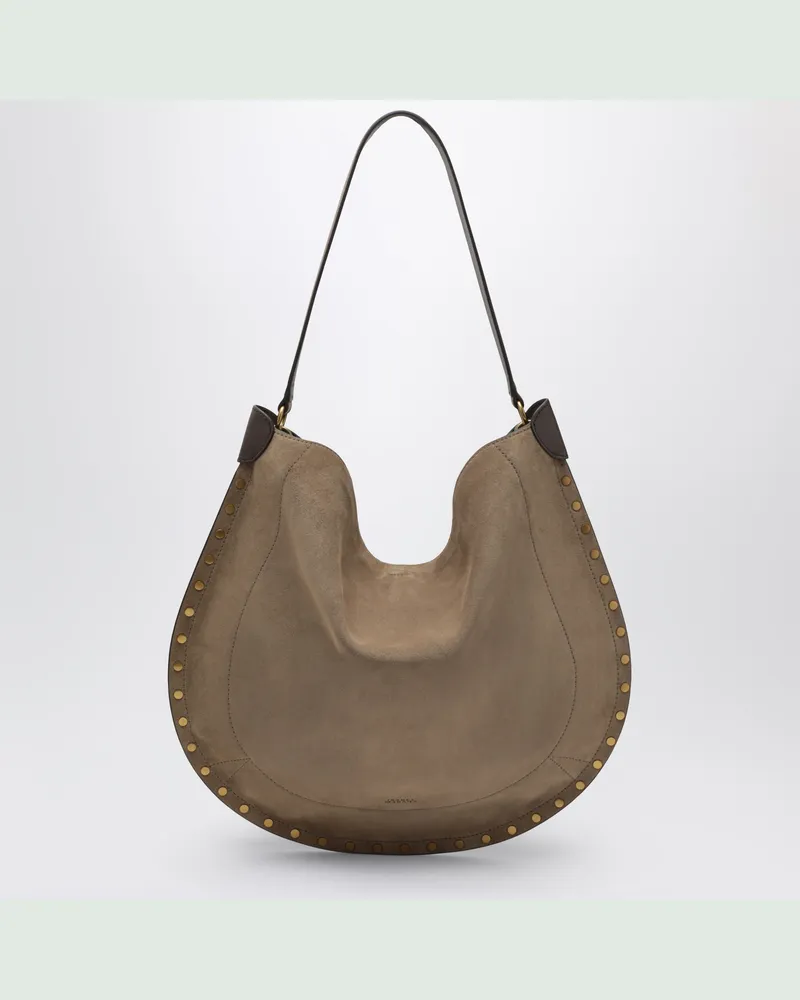 Isabel Marant Schultertasche aus taupefarbenem Wildleder Beige
