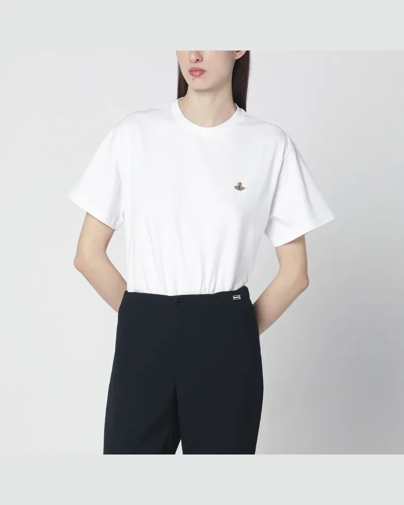 Vivienne Westwood Weißes T-Shirt mit Orb-Logo Weiß