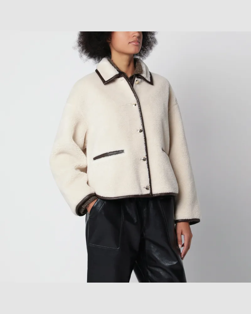 Anine Bing Camden beige faux-shearling jacket Beige