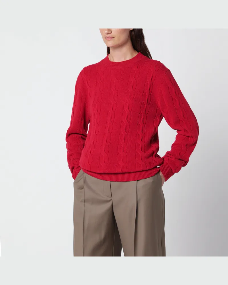AMI Paris Roter Merinowollpullover Red