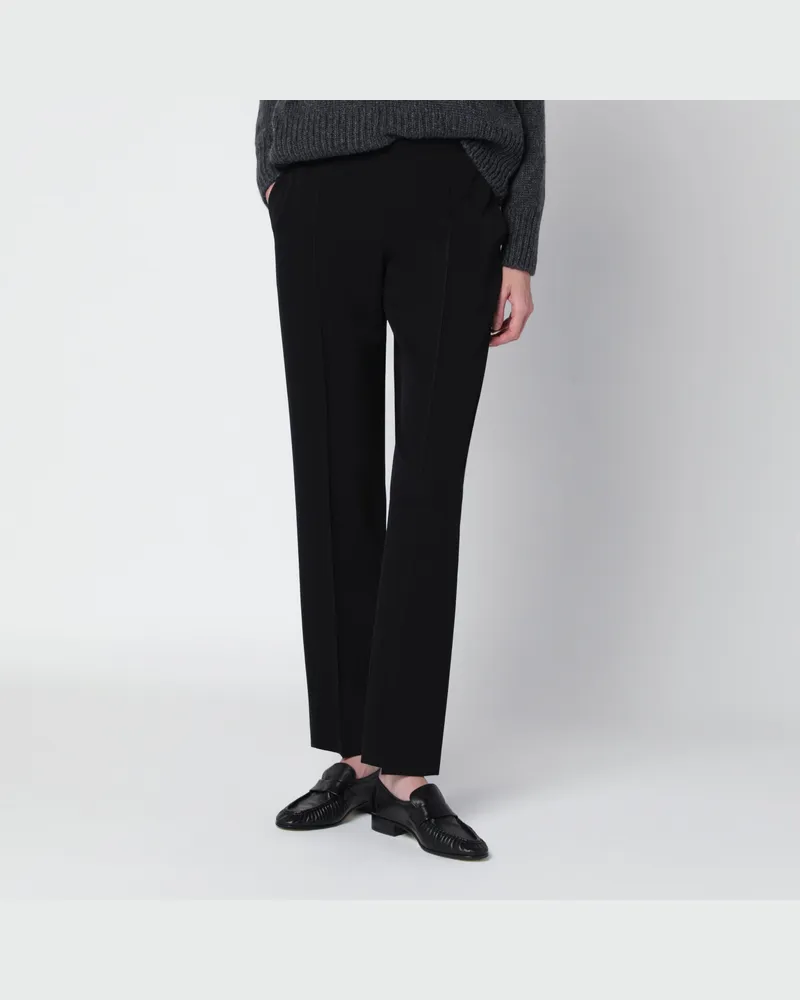 The Row Schwarze Cyril Hose aus Wolle Black