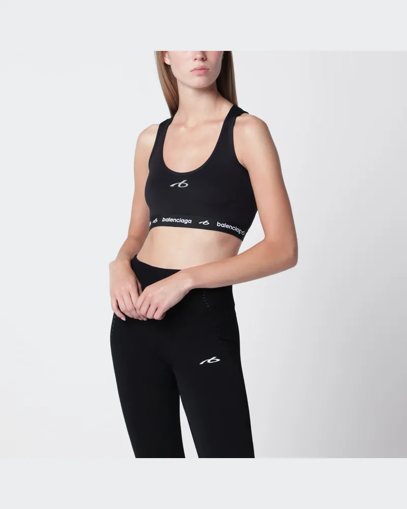 Balenciaga Techwear Bralette aus schwarzem Funktionsstoff Black