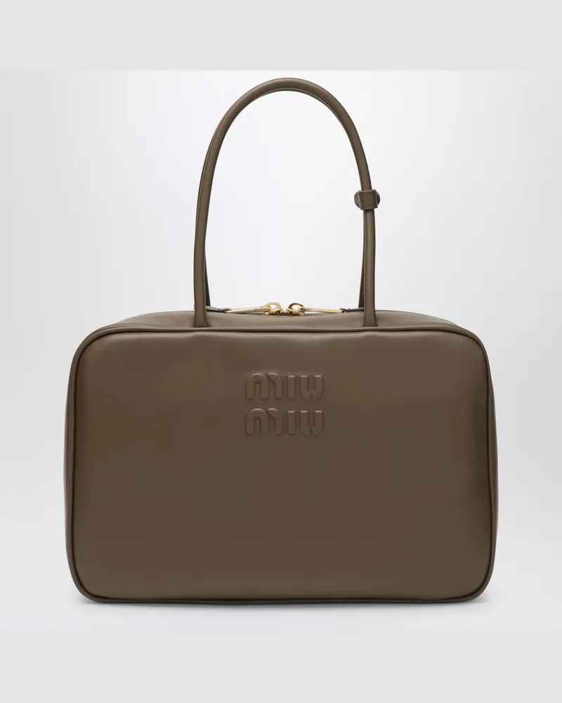 Miu Miu Beau Large Tasche aus Leder in Tundra-Farbe Green