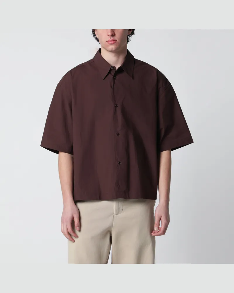 Studio Nicholson Braunes Hemd aus Baumwollpopeline Brown