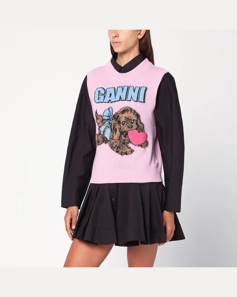 Ganni Rosa Puppy Wollmischweste Rosa
