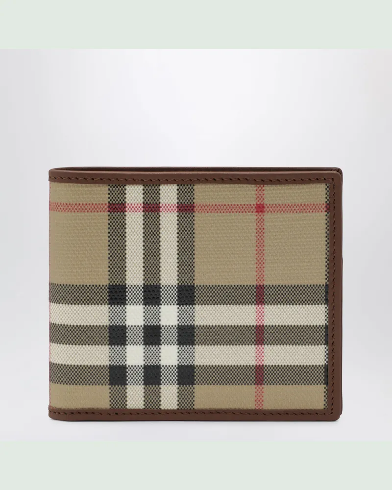 Burberry Beige Brieftasche mit Check-Muster Beige