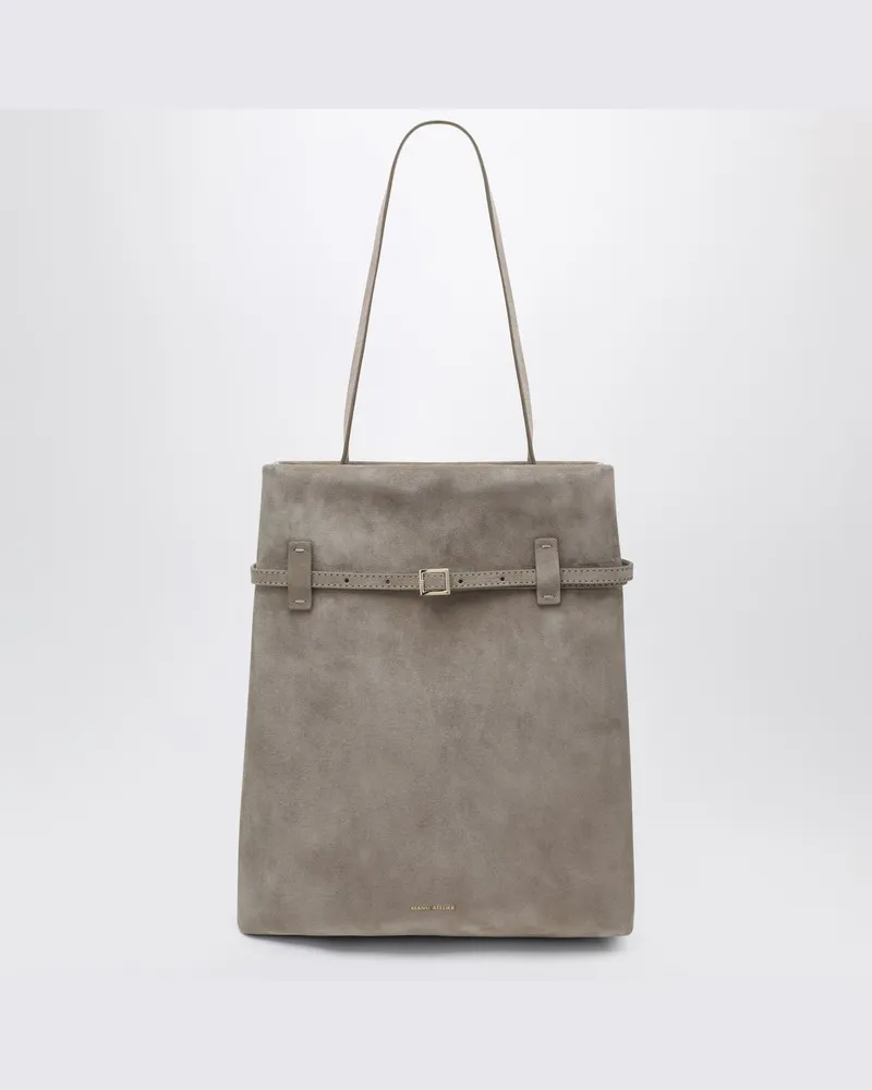 Manu Atelier Tote Du Jour Sughero Tote Bag aus Wildleder Braun