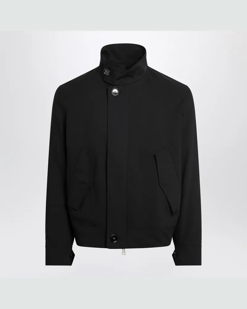 AMI Paris Schwarze Wolljacke mit Reißverschluss 