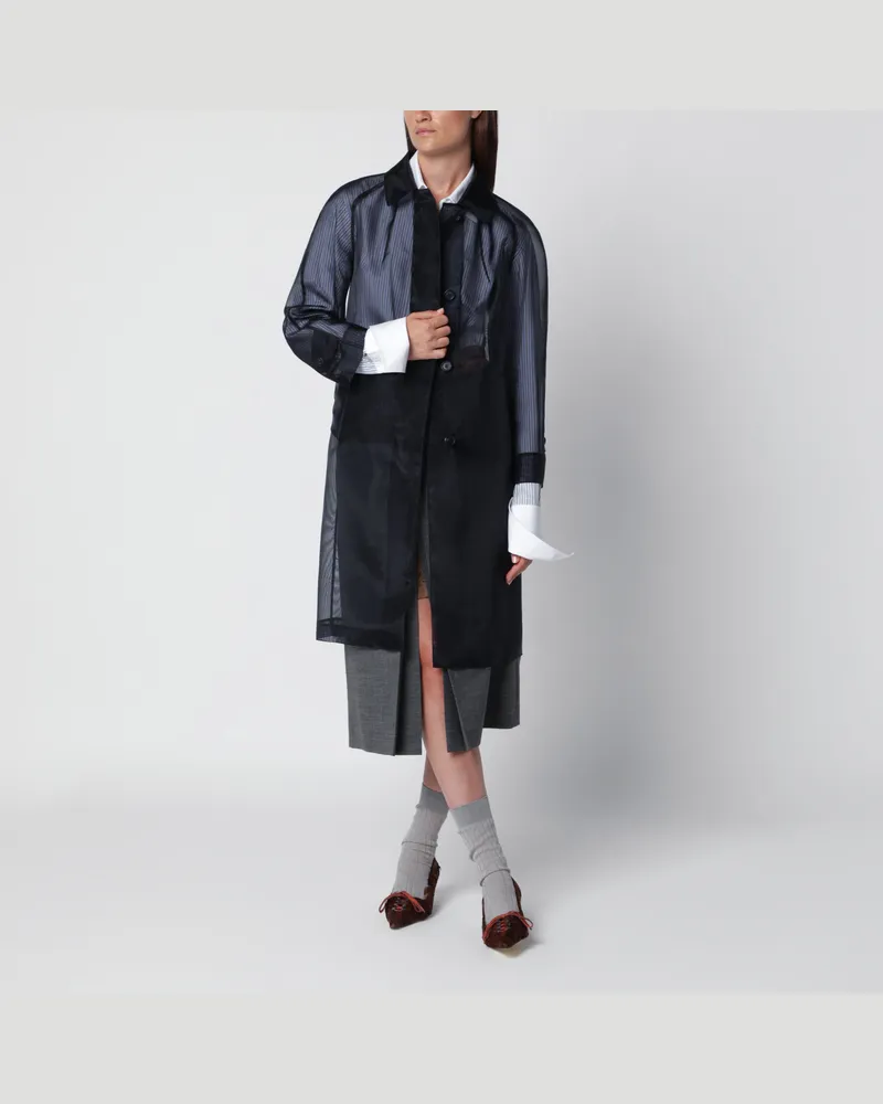 Prada Blue single-breasted overcoat in crinoline Blue