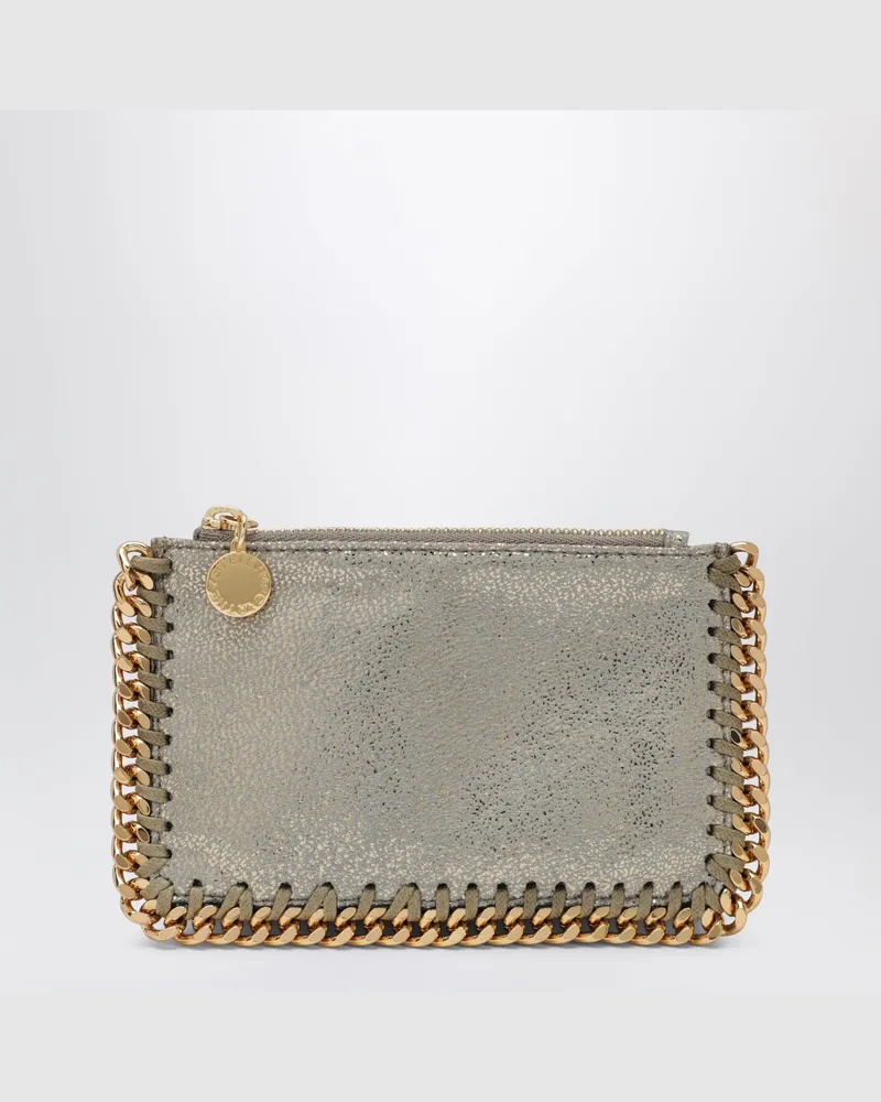 Stella McCartney Falabella Kartenetui in Metallic-Pyrit Metal