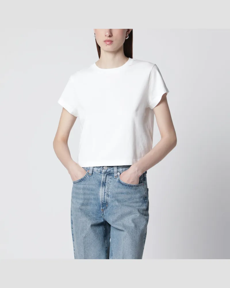 AGOLDE Weißes Baumwoll-T-Shirt mit Rundhalsausschnitt White