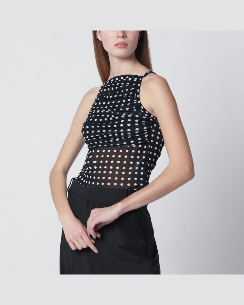 Patou Nachtblaues gerafftes Top mit Punkten Blue