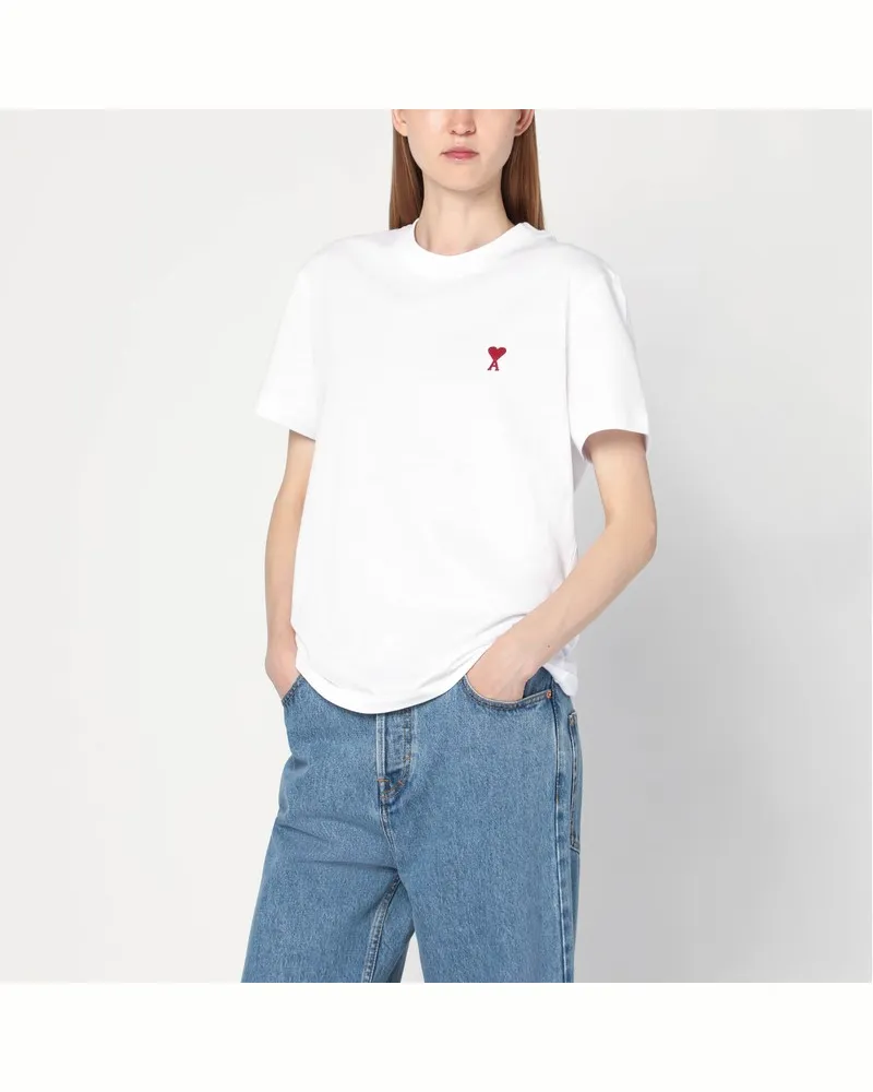 AMI Paris Weißes Ami De Coeur T-Shirt Weiß