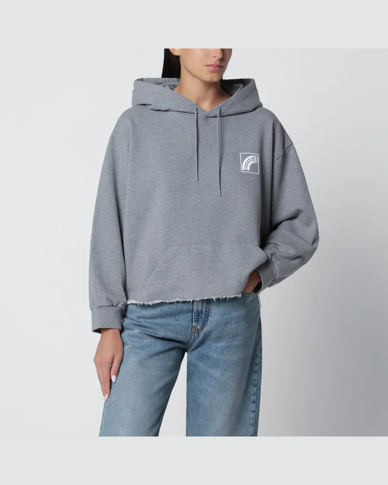 Maison Margiela Grau meliertes Kapuzensweatshirt Grey