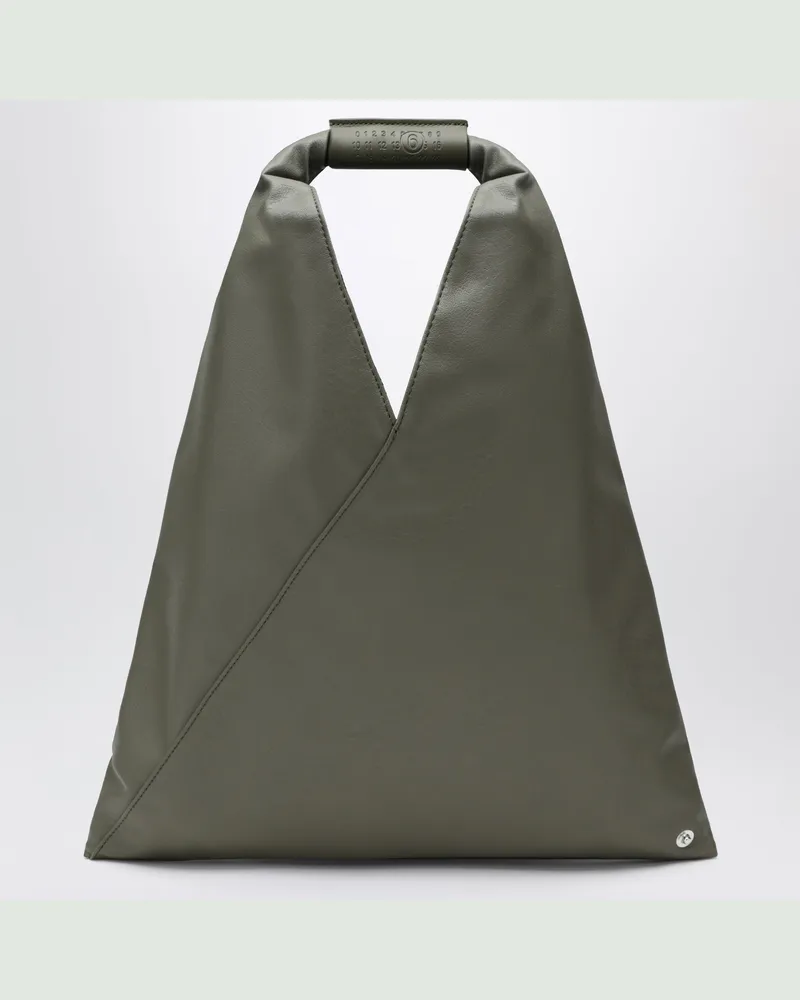 Maison Margiela Kleine khakifarbene Japanese Tasche aus Kunstleder Green