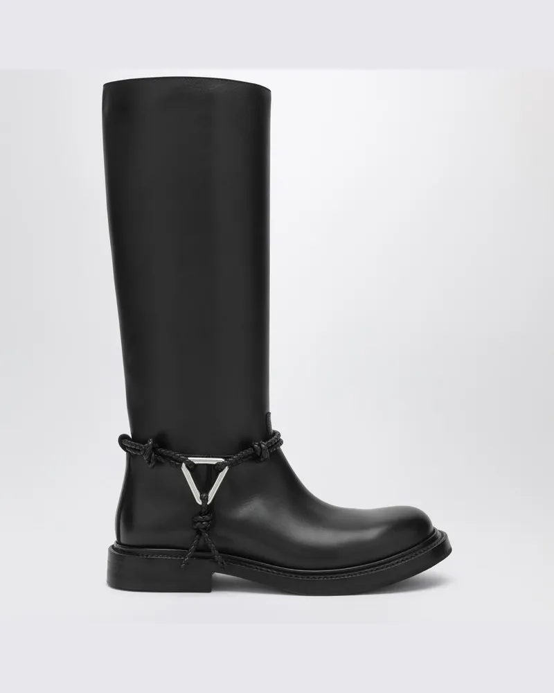 Bottega Veneta James Stiefel aus Schwarzem Leder Schwarz
