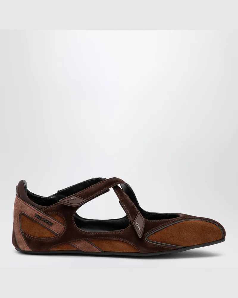 ATTICO Ballerinas Floor 01 aus Veloursleder in Braun Brown