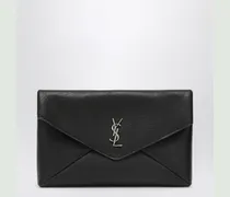 Große schwarze Pochette-Envelope-Tasche Cassandre mit Logo