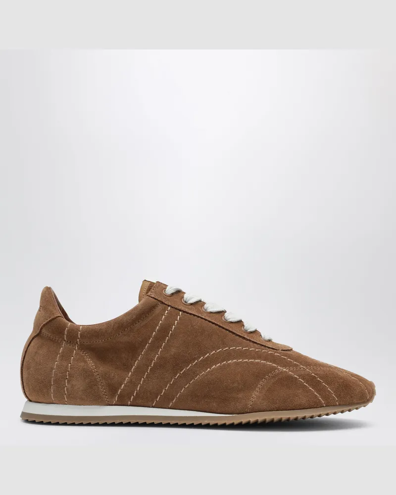 Totême Kupferfarbene Sneakers Aus Wildleder Brown